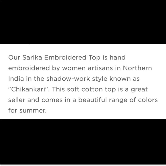 Handmade Embroidered Cotton Top in White - Picture 2 of 2